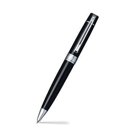 Sheaffer Gift 300 9312 Glossy Black Ballpoint Pen With Chrome Trim