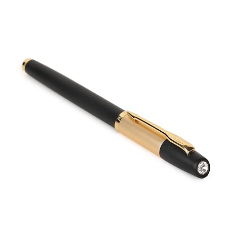 3559 Luxury Roller Ball Pen – Metal Body with Golden Arrow Clip & Satin Gold-Black Cap