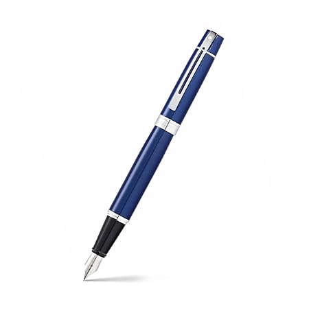 Sheaffer Fountain Pen Glossy Blue with Chrome-Plated Trim
