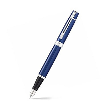 Sheaffer Fountain Pen Glossy Blue with Chrome-Plated Trim