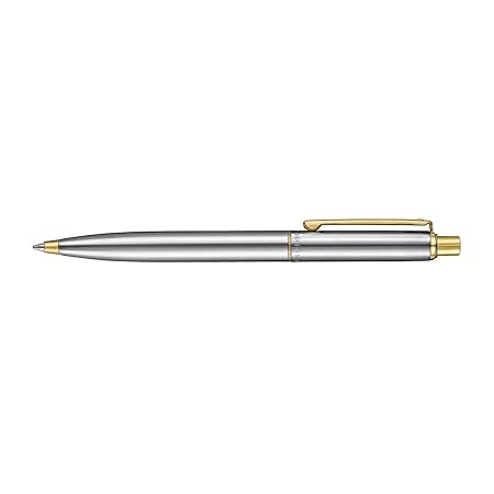Sheaffer Sentinel Metal 333 Ballpoint Pen – Brushed Chrome with Gold-Plated Trim