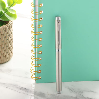 Parker Folio Stainless Steel Chrome Trim Roller Ball Pen