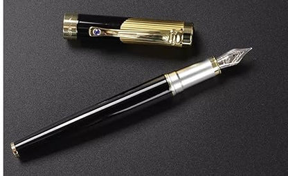 Jinhao Gold Plating Metal Series No. 9009 Hook Blue Diamond Fountain Pen.