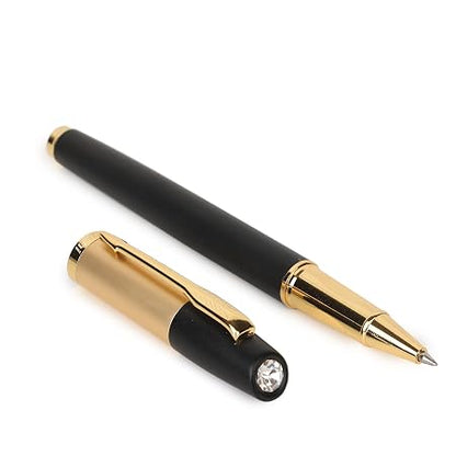 3559 Luxury Roller Ball Pen – Metal Body with Golden Arrow Clip & Satin Gold-Black Cap