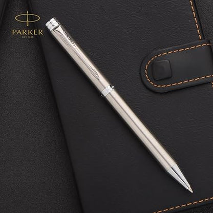 Parker Folio Stainless Steel Chrome Trim Ball Pen