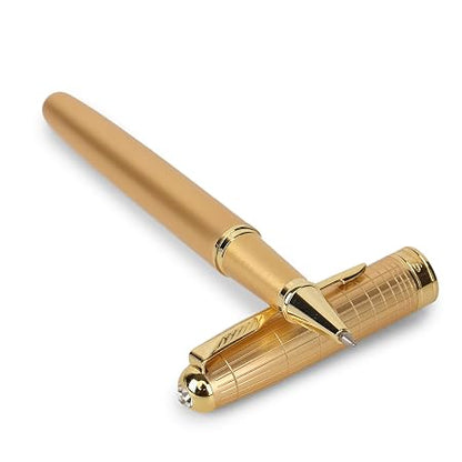 3107 Luxury Roller Ball Pen – Gold Finish Metal Body with Golden Arrow Cap & Clip