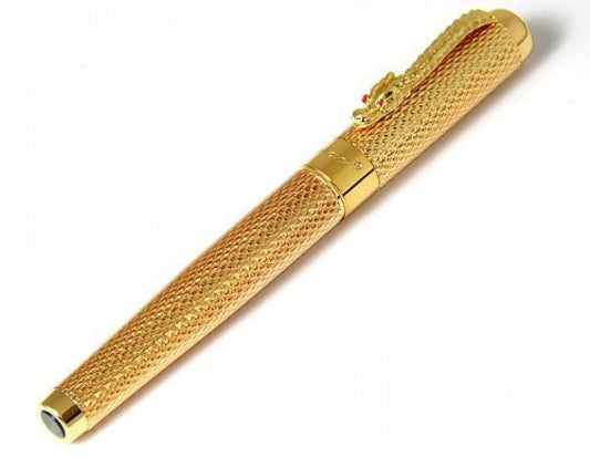 Jinhao New Golden Dragon Red Crystal Eyes Fountain Pen