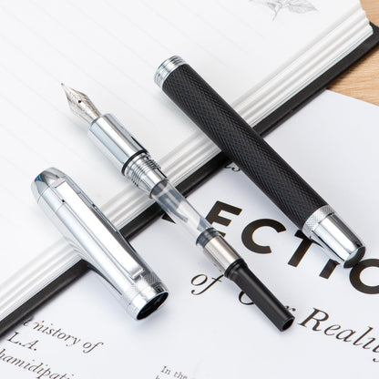 Jinhao 92 Star Series Silver & Black Metal Body Fountain Pen