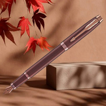 Parker IM Monochrome Burgundy Trim Fountain Pen