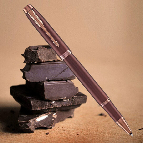 Parker IM Monochrome Burgundy Trim Rollerball Pen