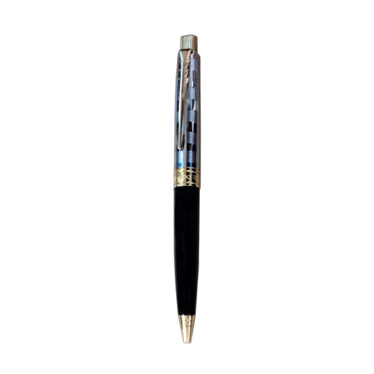 Parker Aster Black & Chrome Deluxe Gold Trim Ballpoint Pen