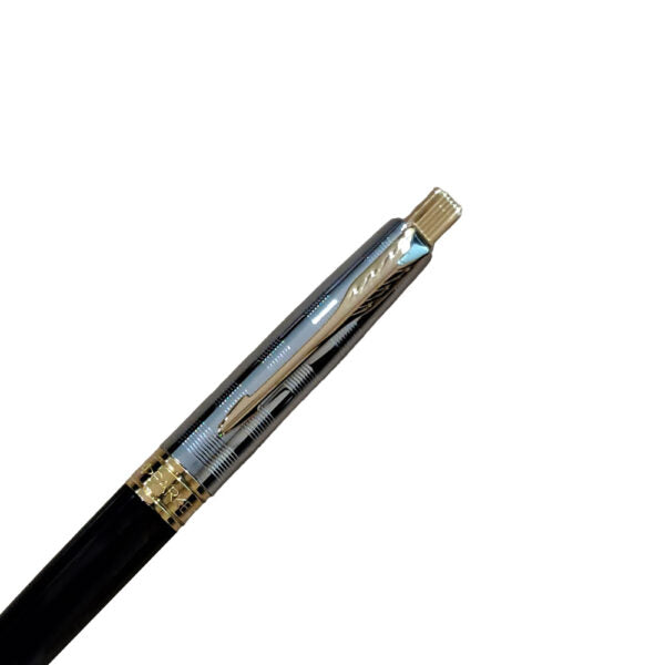 Parker Aster Black & Chrome Deluxe Gold Trim Ballpoint Pen