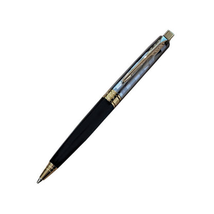 Parker Aster Black & Chrome Deluxe Gold Trim Ballpoint Pen