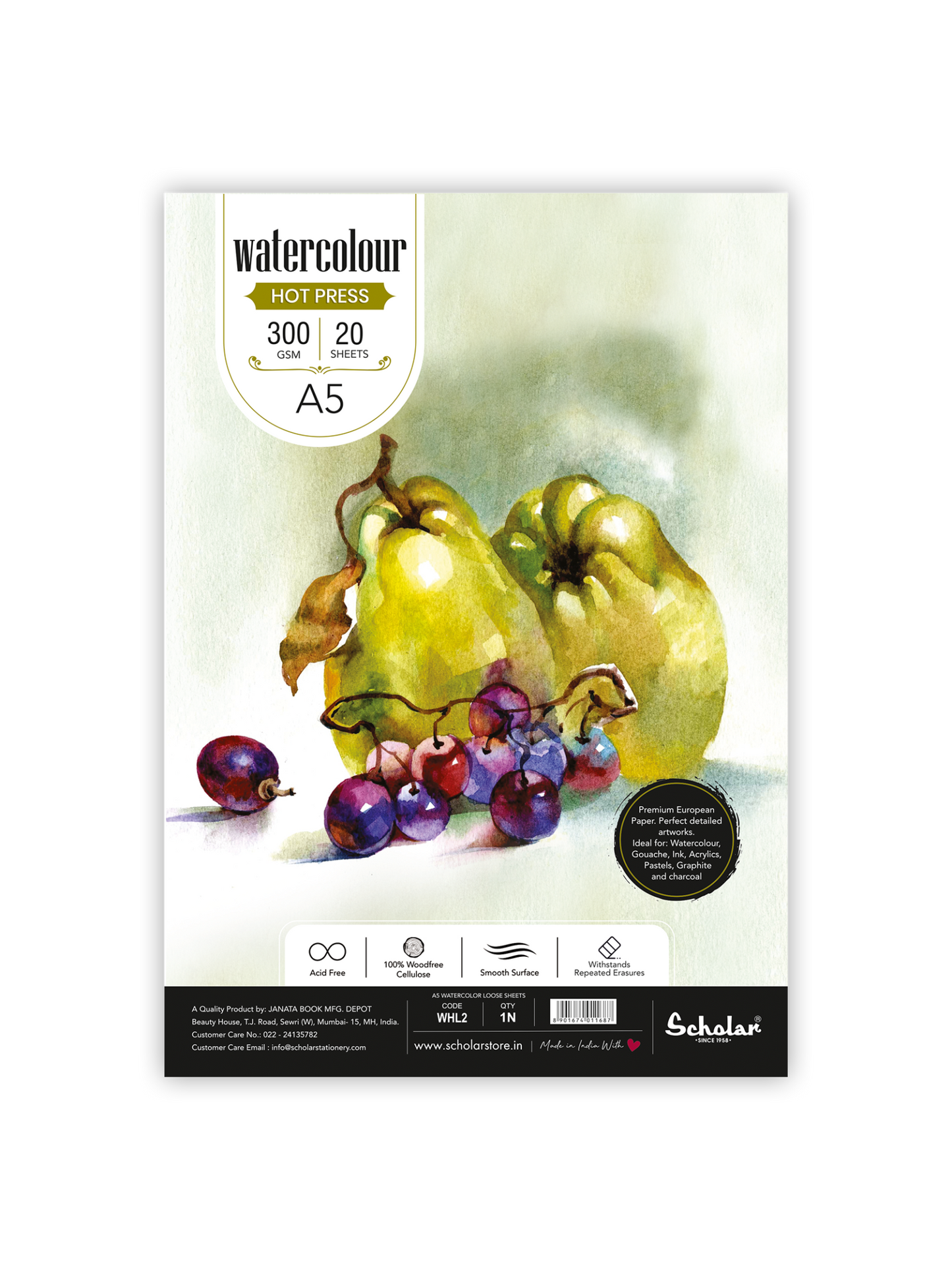 Watercolour Hot Pressed Paper  Loose Sheets