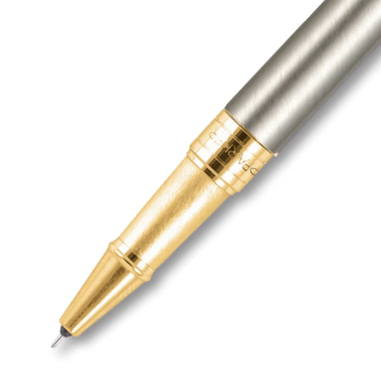 Parker Aster Brushed Metal Gold Trim Roller Pen