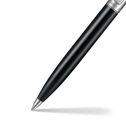 Sheaffer Sentinel Metal 332 Ballpoint Pen – Glossy Black with Brushed Chrome Cap & Chrome-Plated Trim