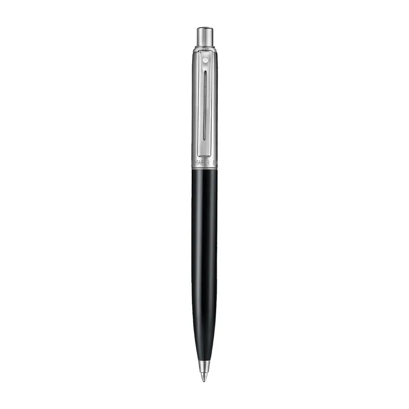 Sheaffer Sentinel Metal 332 Ballpoint Pen – Glossy Black with Brushed Chrome Cap & Chrome-Plated Trim