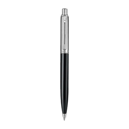 Sheaffer Sentinel Metal 332 Ballpoint Pen – Glossy Black with Brushed Chrome Cap & Chrome-Plated Trim