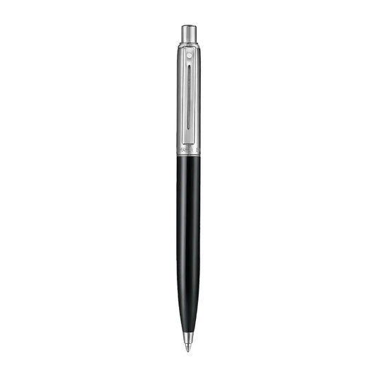 Sheaffer Sentinel Metal 332 Ballpoint Pen – Glossy Black with Brushed Chrome Cap & Chrome-Plated Trim