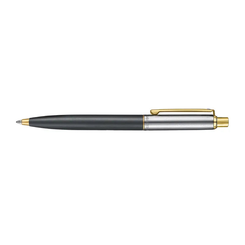 Sheaffer Sentinel Metal 334 Ballpoint Pen – Matte Black with Brushed Chrome Cap & Gold-Plated Trim