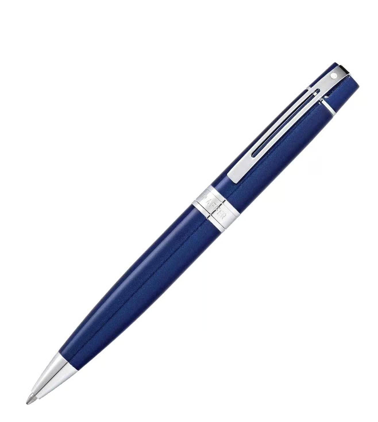 300 Ballpoint Pen - Glossy Blue with Chrome Plated Trim