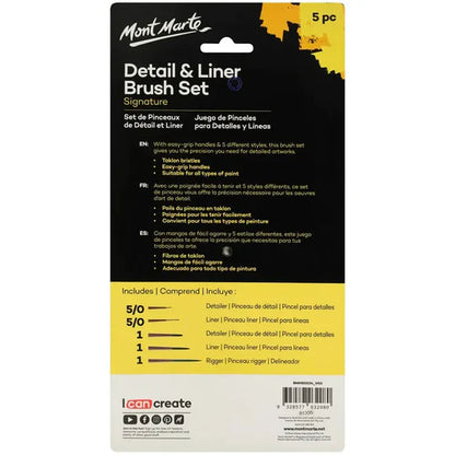 Mont Marte Detail & Liner Taklon Brush Set