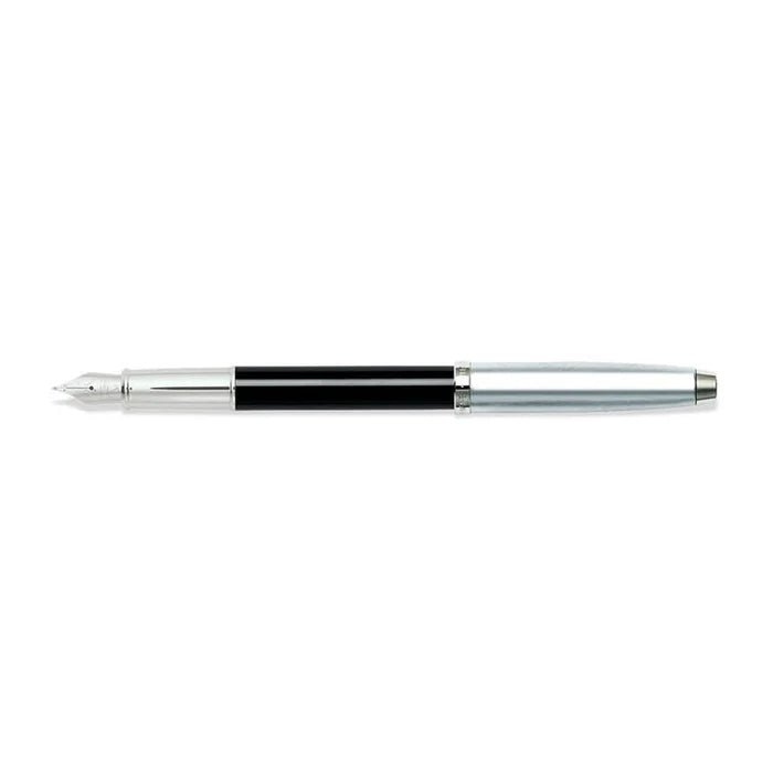 Sheaffer 100 Black and Chrome Fountain Pen With Chrome Trims