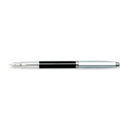 Sheaffer 100 Black and Chrome Fountain Pen With Chrome Trims
