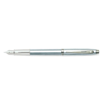 Sheaffer 100 Brushed Chrome Fountain Pen With Chrome Trims