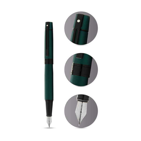 Sheaffer 300 9346 Matte Green with Polished Black Trim Fountain Pen