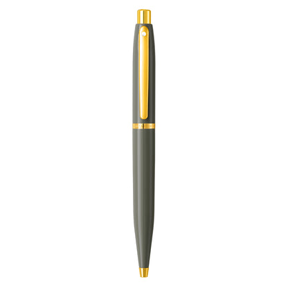 Sheaffer VFM 9427 Glossy Light Gray Ballpoint Pen with PVD Gold-Tone Trim
