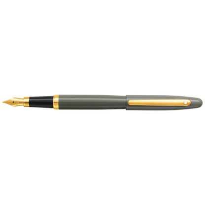 Sheaffer VFM 9427 Glossy Light Gray Fountain Pen with PVD Gold-Tone Trim
