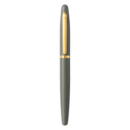 Sheaffer VFM 9427 Glossy Light Gray Fountain Pen with PVD Gold-Tone Trim