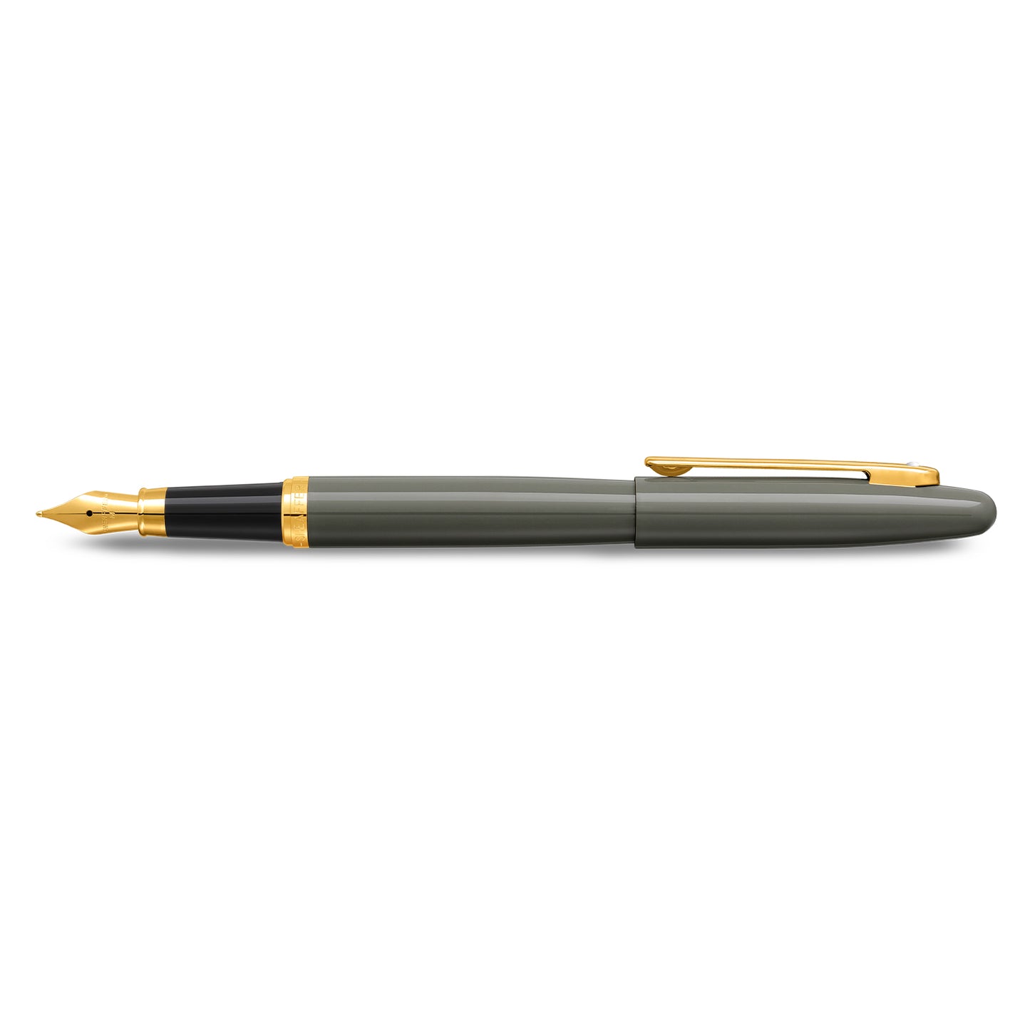 Sheaffer VFM 9427 Glossy Light Gray Fountain Pen with PVD Gold-Tone Trim