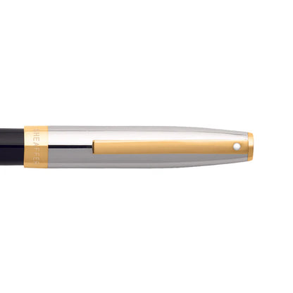 Sheaffer Sagaris 9475 Gloss Black Barrel and Chrome Cap Fountain Pen with Gold Tone Trim