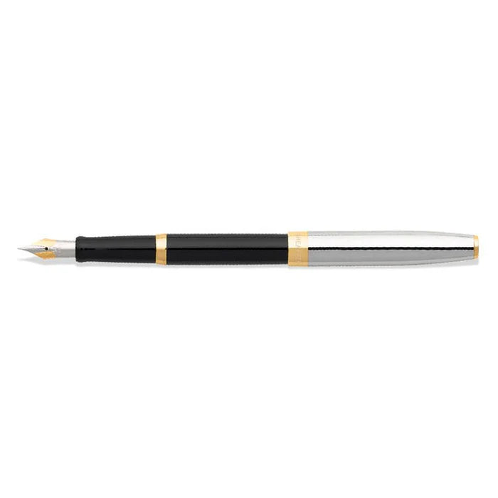 Sheaffer Sagaris 9475 Gloss Black Barrel and Chrome Cap Fountain Pen with Gold Tone Trim