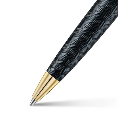 Sheaffer  Engraved Black Ballpoint Pen with Chrome Cap and Gold Trims