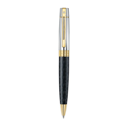 Sheaffer  Engraved Black Ballpoint Pen with Chrome Cap and Gold Trims