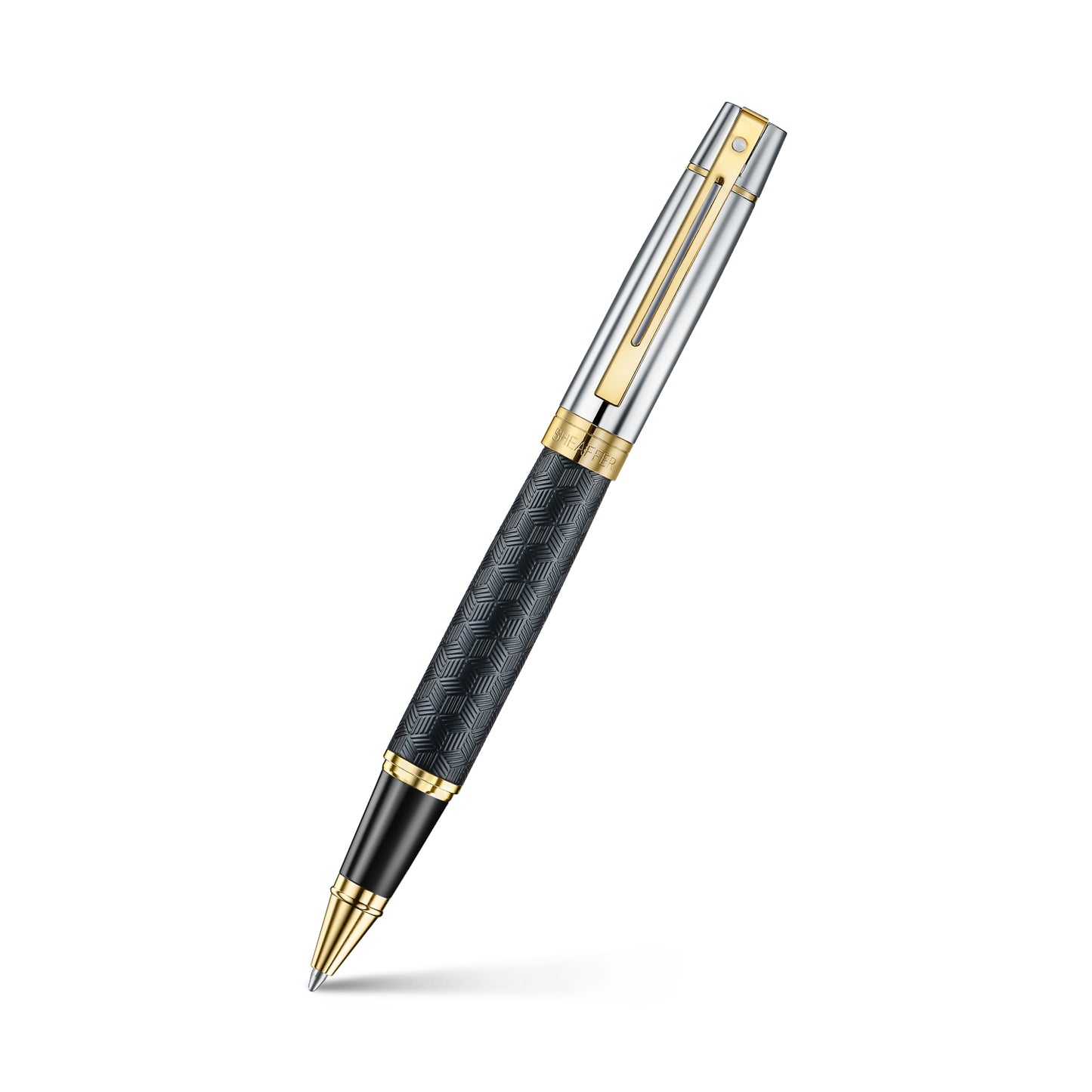 Sheaffer Black Rollerball Pen with Chrome Cap and Gold Trims