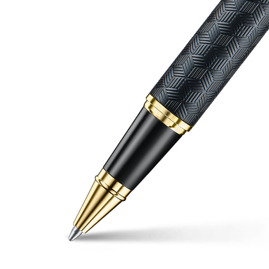 Sheaffer Black Rollerball Pen with Chrome Cap and Gold Trims