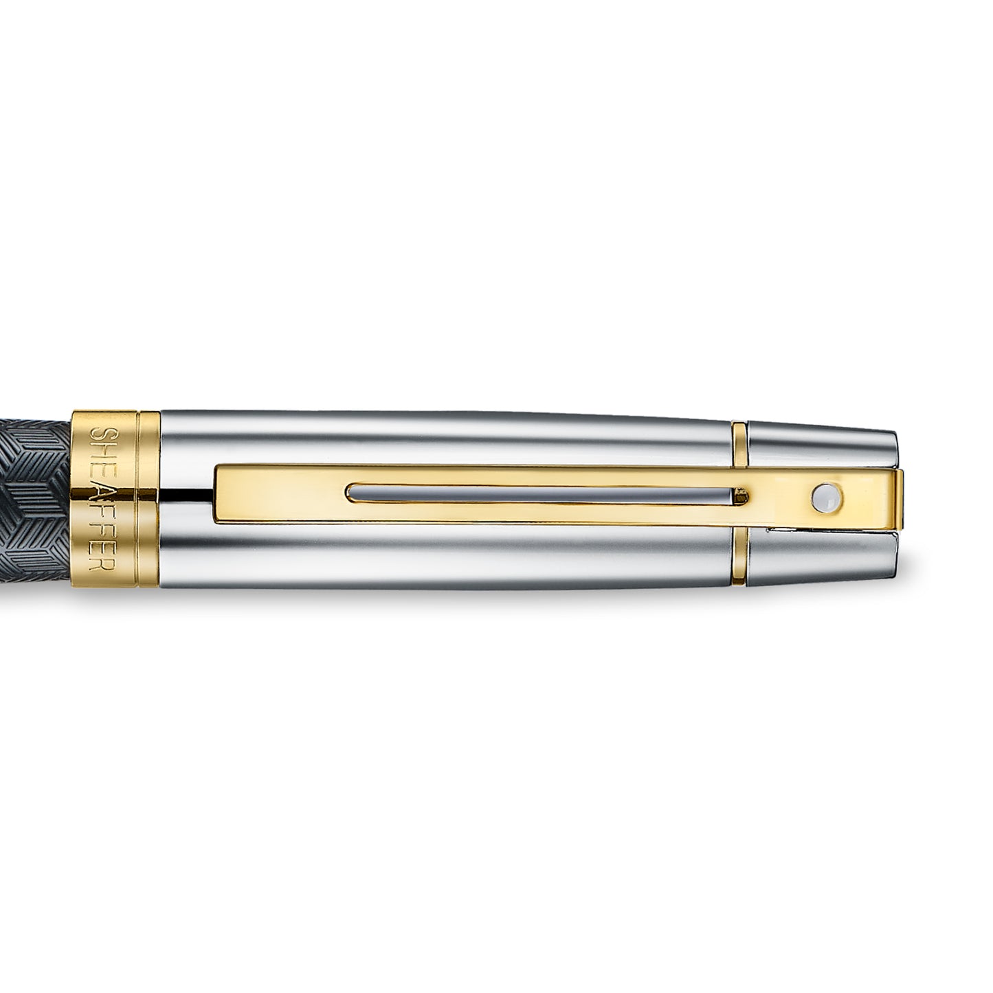 Sheaffer Black Rollerball Pen with Chrome Cap and Gold Trims