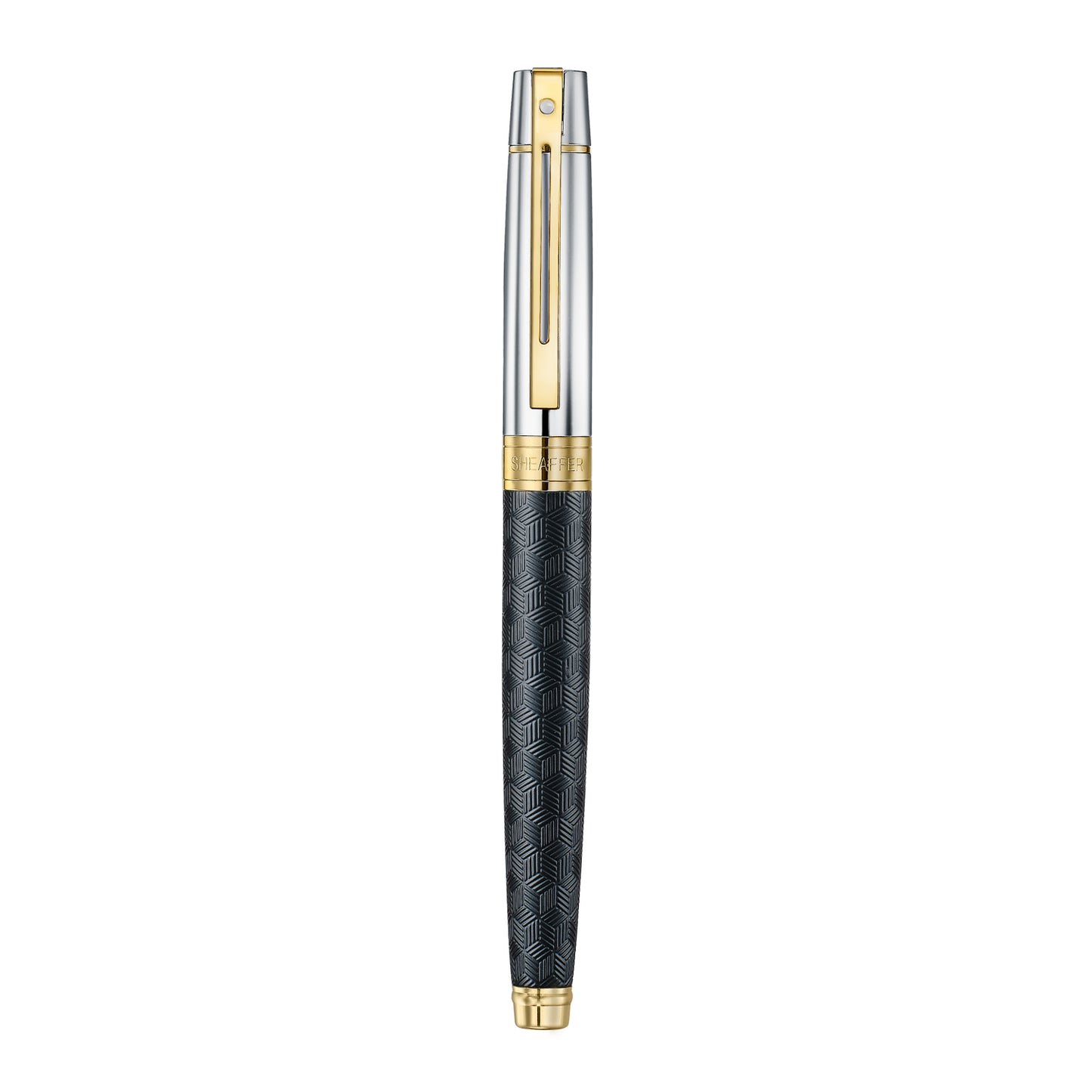Sheaffer Black Rollerball Pen with Chrome Cap and Gold Trims