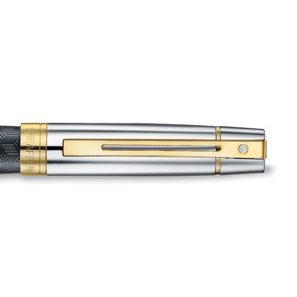 SheafferBlack Fountain Pen with Chrome Cap and Gold Trims