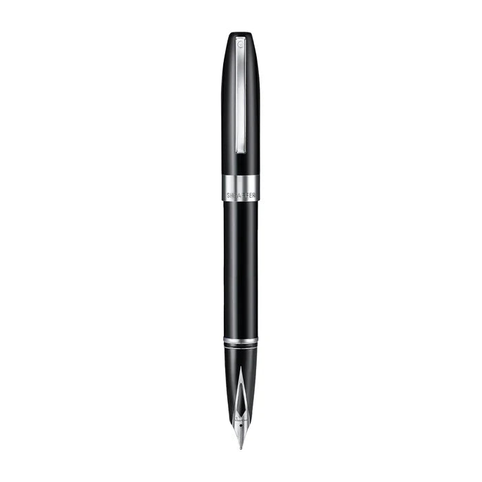 Sheaffer Legacy 9064 Glossy Black Inlaid Nib Fountain Pen with Chrome-Plated Trim