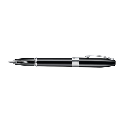 Sheaffer Legacy 9064 Glossy Black Inlaid Nib Fountain Pen with Chrome-Plated Trim