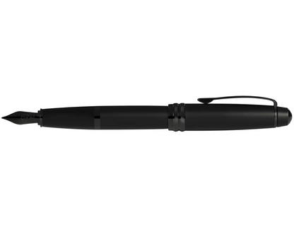 Bailey Matte Black Lacquer Stainless Steel Medium Nib Fountain Pen