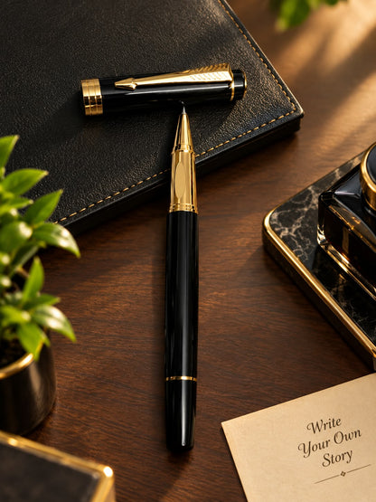 Loushi 3236 Black & Gold Roller Ball Pen