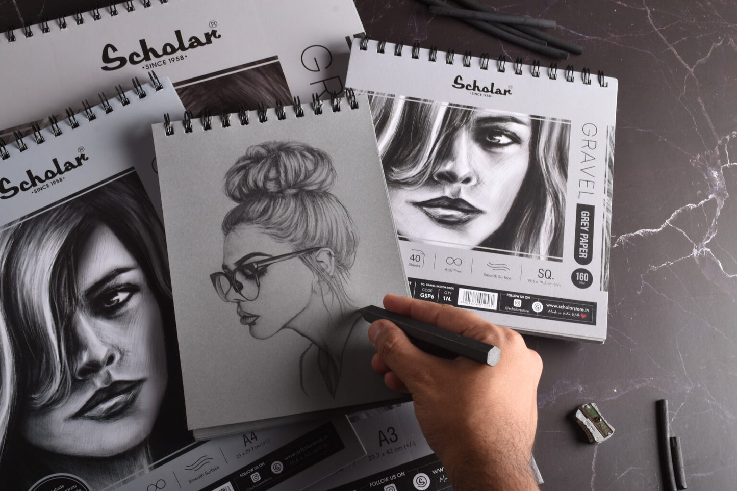 Grey Paper Gravel Sketch Pad
