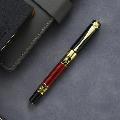 Dikawen Luxury Fountain Pen – Vintage Red with Smooth Fine Nib