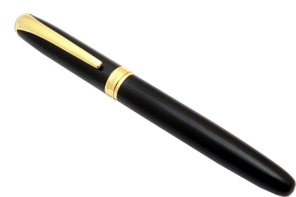 loushi 3335 shine black metal body golden trim roller ball pen